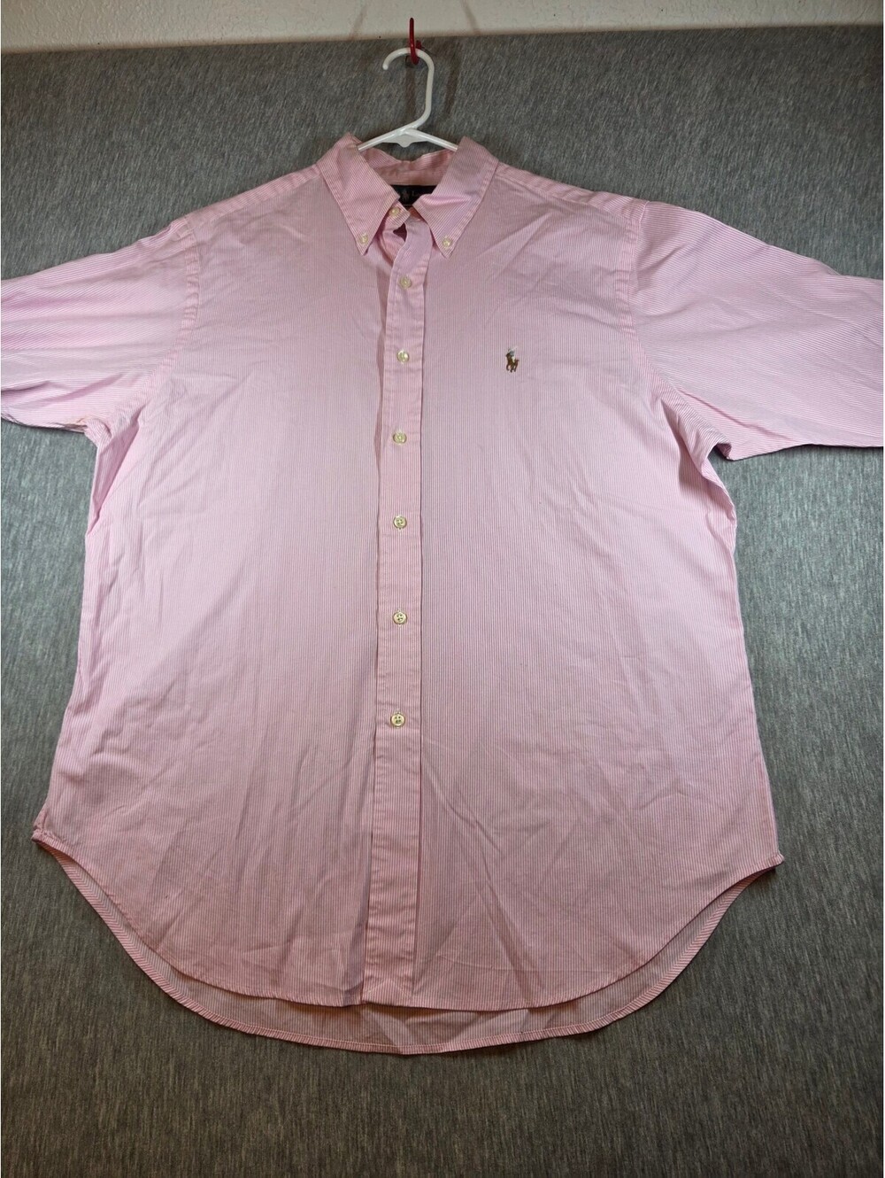 Ralph Lauren Classic Fit Pink Striped Button-Down Shirt Size 16.5/34-35